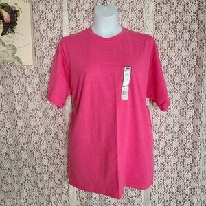 NWT men's Fruit of the loom pink v neck tshirt size xl